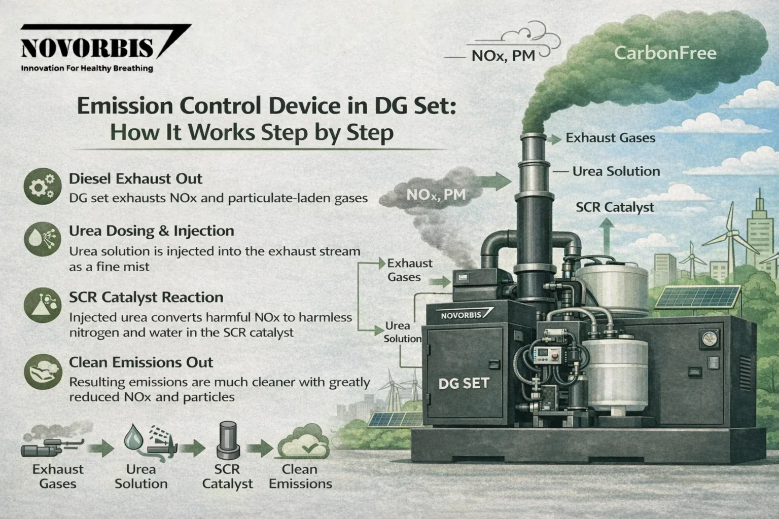Emission Control Device in DG Set: How It Works Step by Step